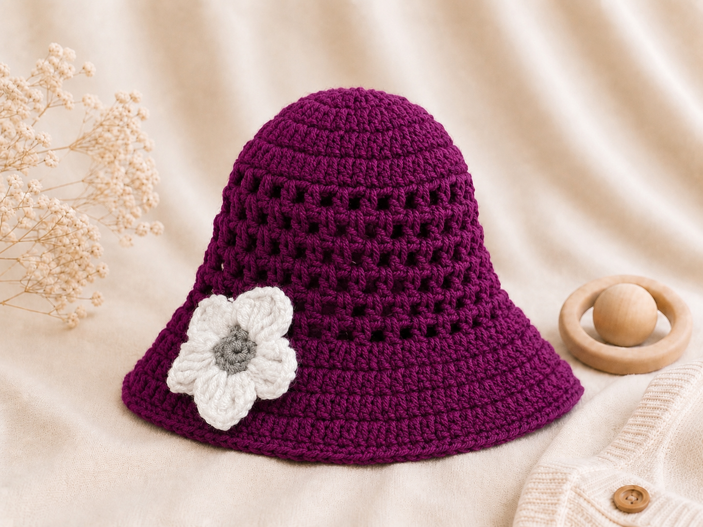 Handcrafted Crochet Purple Hat