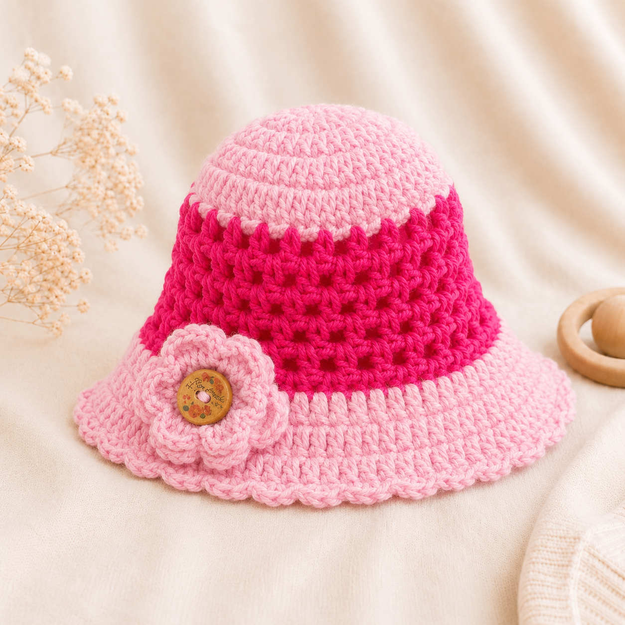 Handcrafted Crochet Pink Hat