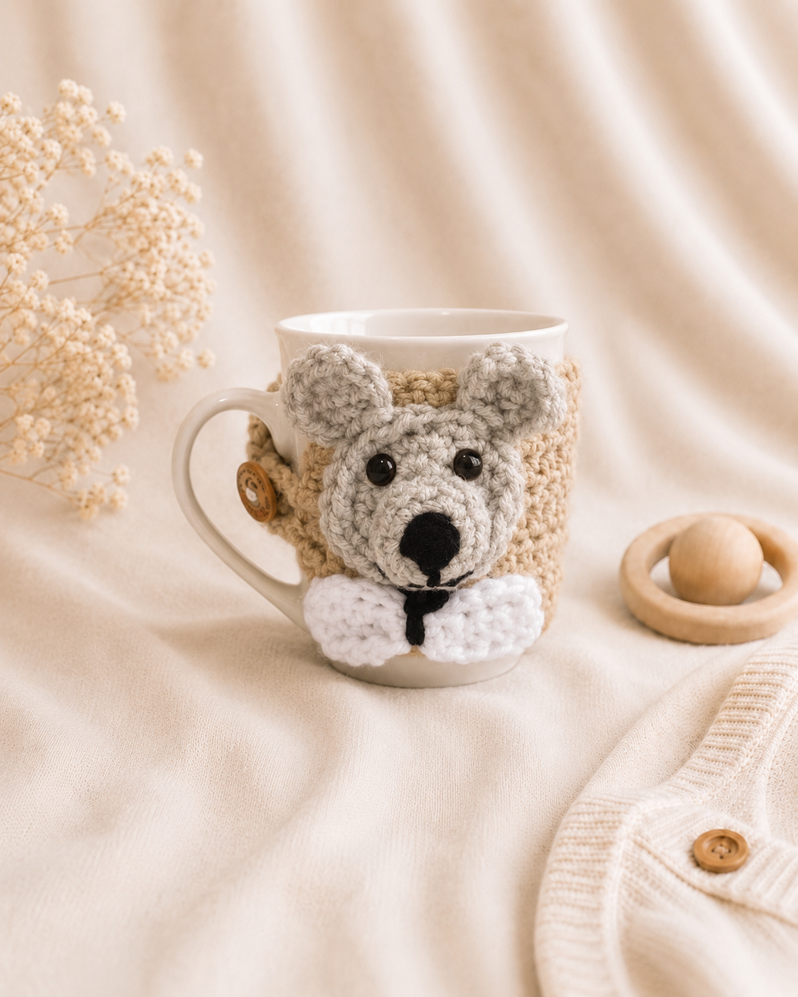 Handcrafted Crochet Bear Gift Basket