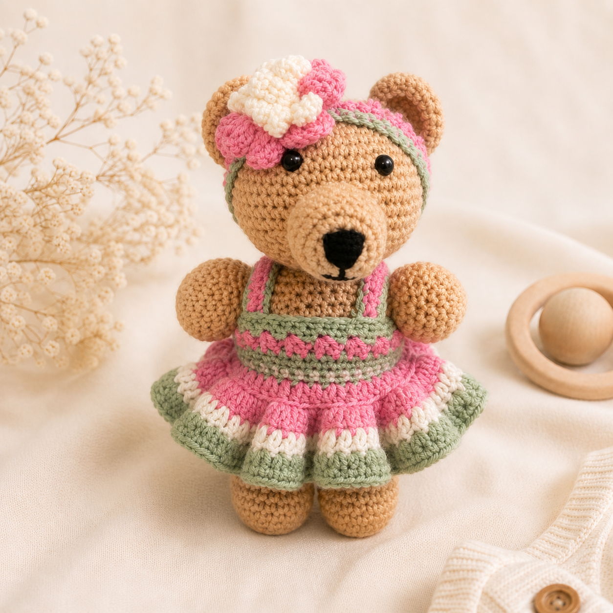 Handcrafted Crochet Bear Collectible