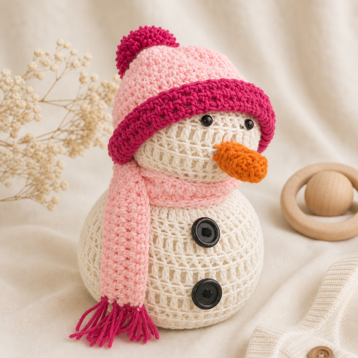 Handcrafted Crochet Snowman Decor
