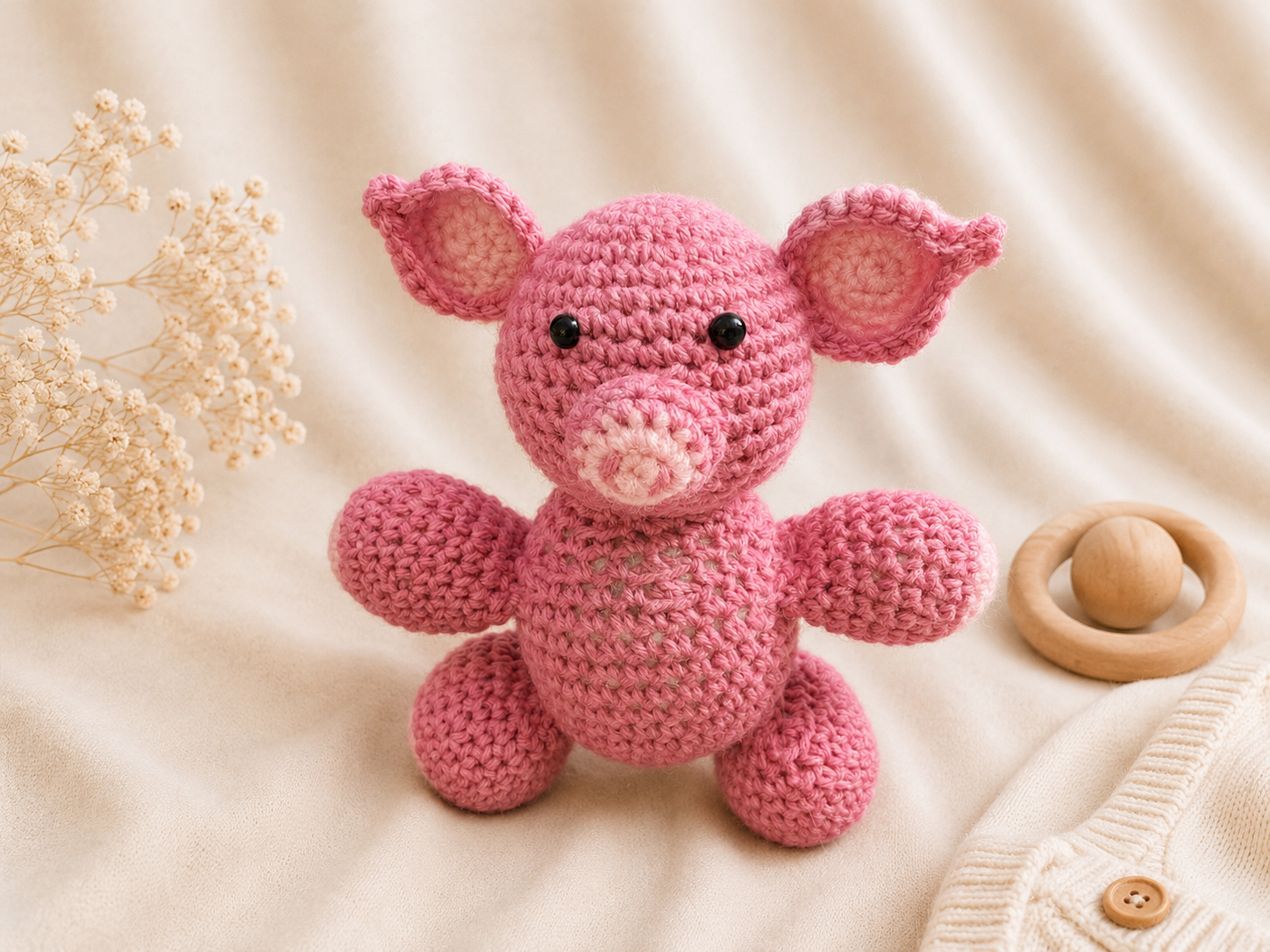 Handcrafted Crochet Pig