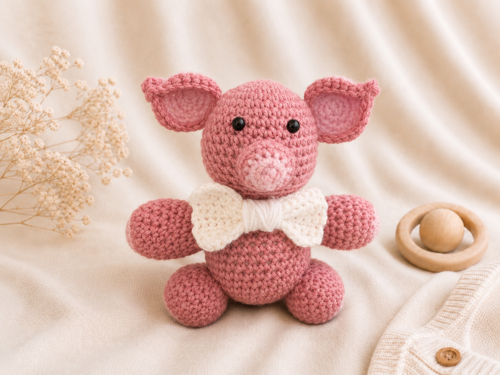 Handcrafted Crochet Pig