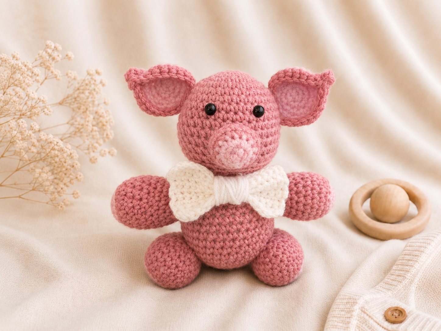 Handcrafted Crochet Pig