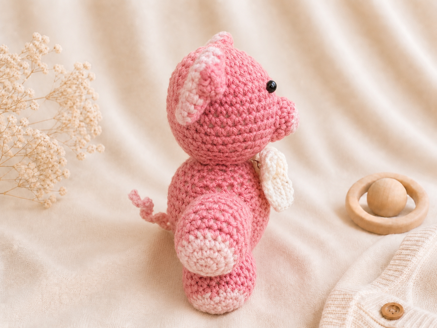 Handcrafted Crochet Pig