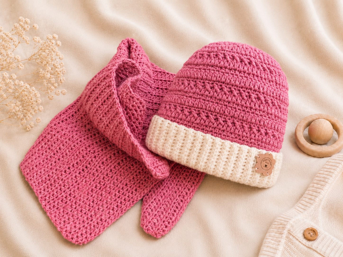Handcrafted Crochet Beanie & Scarf Set