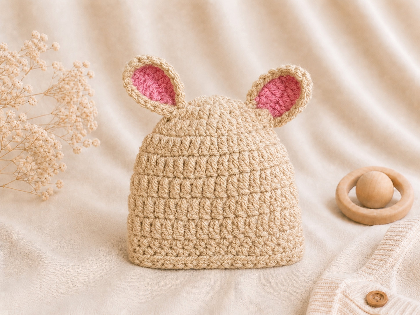Handcrafted Crochet Bunny Baby Hat