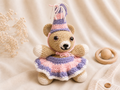 Handcrafted Crochet Birthday Bear